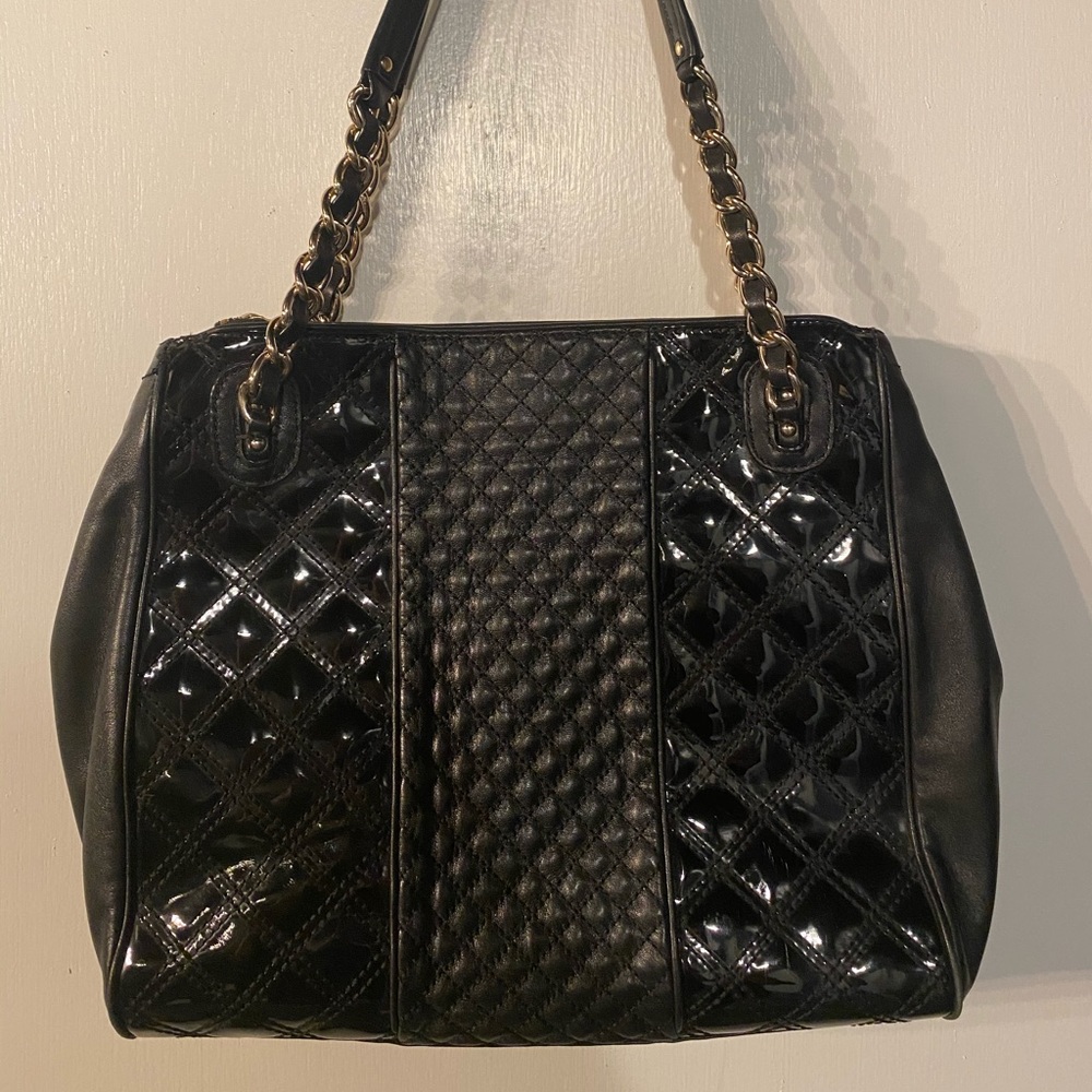 Mixed Leather Tote - soft & patent leather
